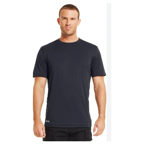 Under Armour UA Tactical HeatGear Compression T-Shirt Black SIZE Large 1467 NWT - Picture 1 of 8